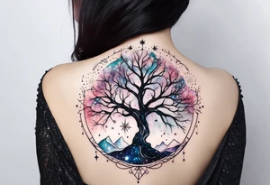Constellation, tree , snowflake tattoo idea