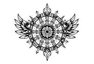 spiritual feathers ornamental mandala indian shaman rune tattoo idea