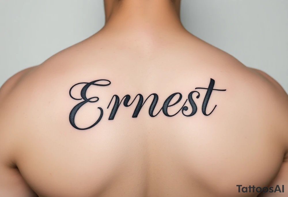 Romantic inner arm tattoo of husband name Ernest tattoo idea