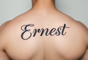 Romantic inner arm tattoo of husband name Ernest tattoo idea