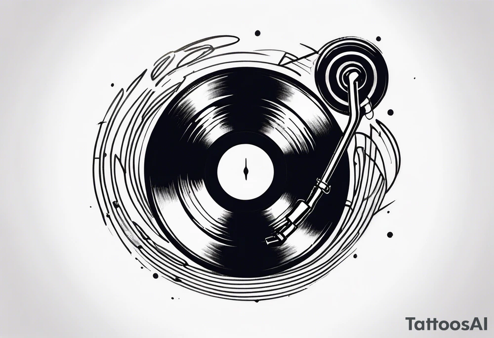 Vinyl music record tattoo idea