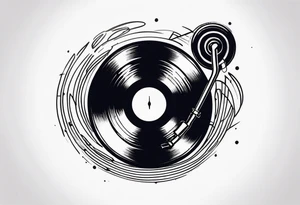 Vinyl music record tattoo idea