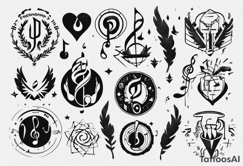 Friendship music tattoo idea