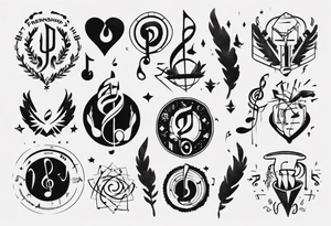 Friendship music tattoo idea