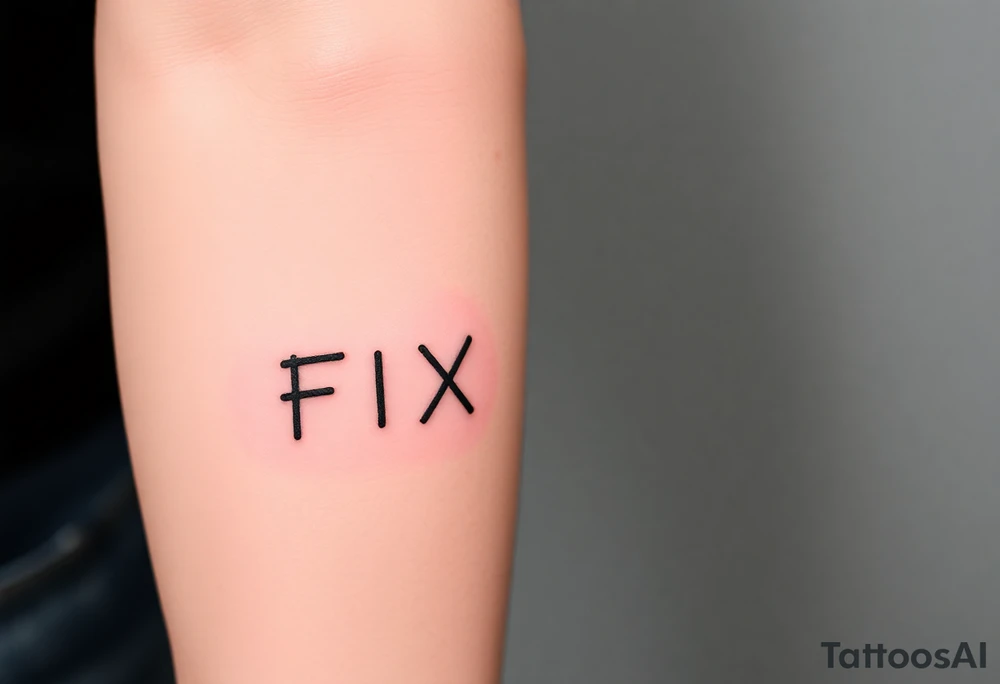 flash tattoo sheet FIX YOU text minimalist tattoo idea