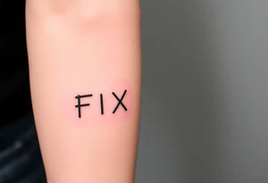 flash tattoo sheet FIX YOU text minimalist tattoo idea