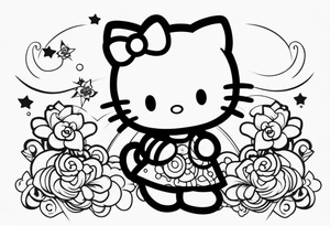 hello kitty with mickey mouse tattoo idea