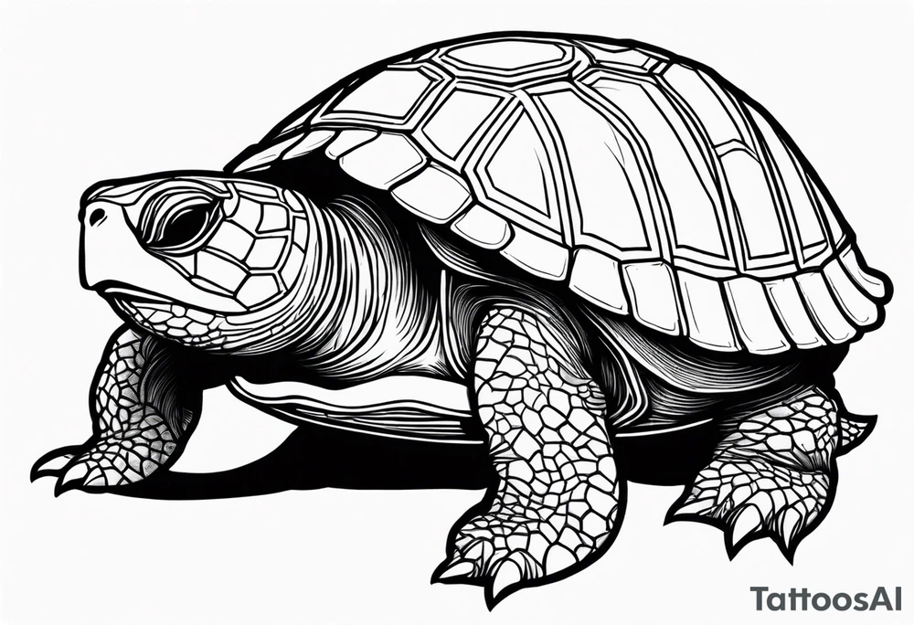 outline of a badass turtle with a spiked shell tattoo idea