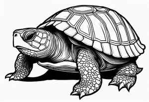 outline of a badass turtle with a spiked shell tattoo idea