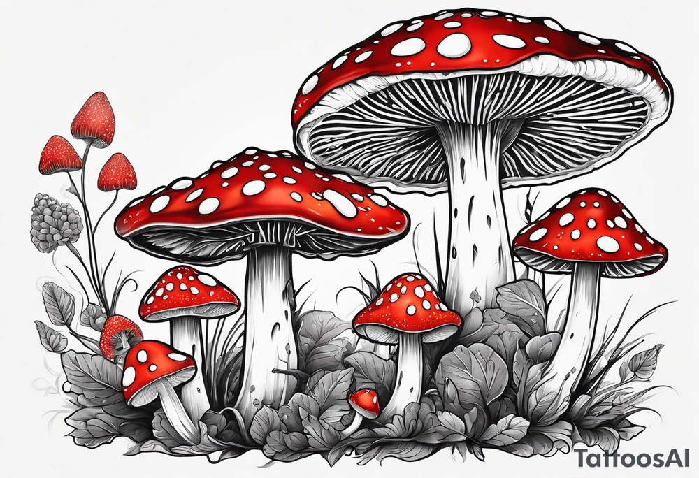 fly agaric mushroom leads to enlighment tattoo idea