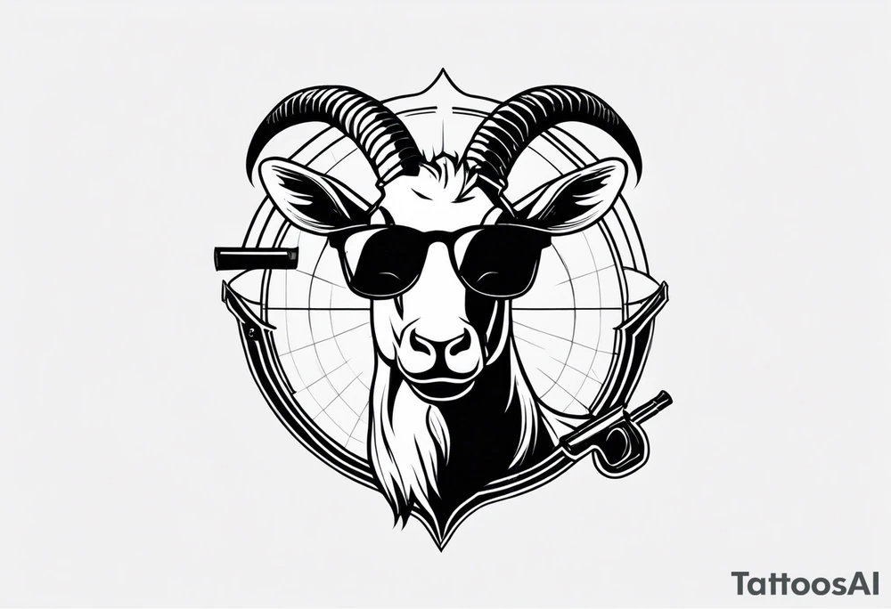capricorn with sunglasses and a shotgun tattoo idea