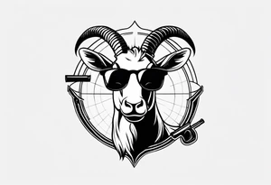 capricorn with sunglasses and a shotgun tattoo idea