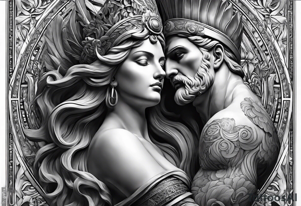 Griechischen Statue mann und frau tattoo idea