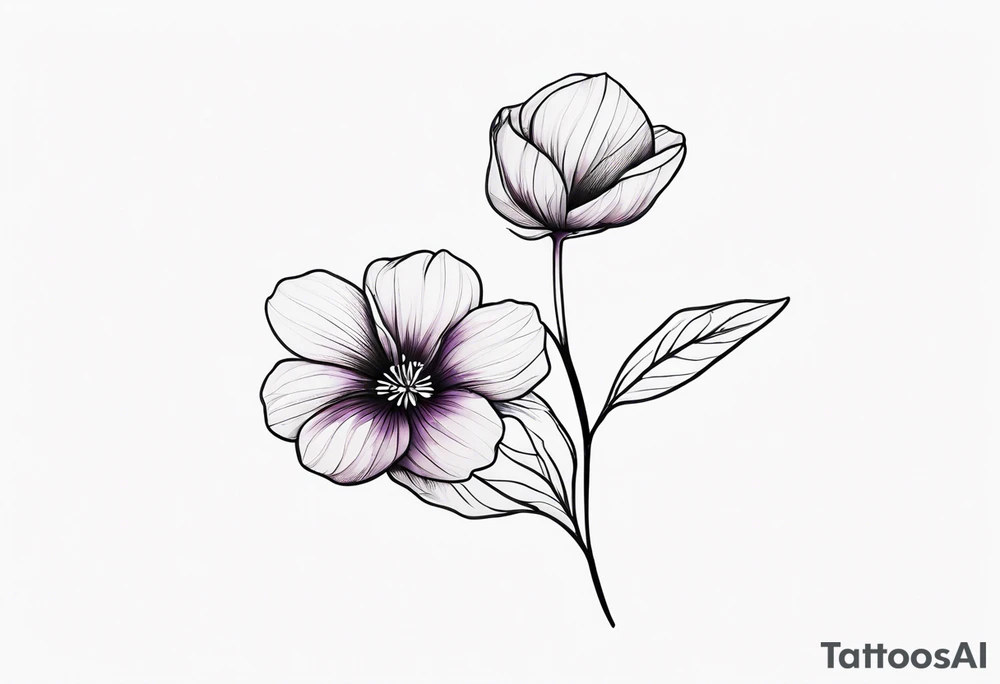 single stem violet flower tattoo idea
