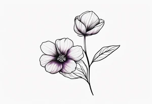single stem violet flower tattoo idea
