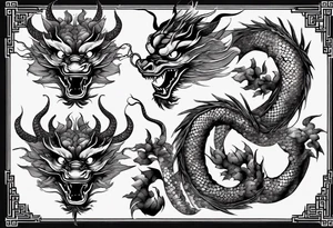 Chinese dragon with scales tattoo idea