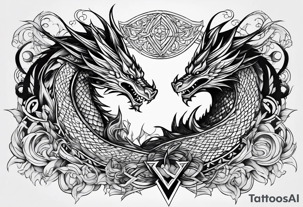 roaring dragons tattoo idea