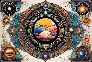 Astrology, Cancer & Aquarius, Natal Chart, vision, yin yang, the moon, the sun, Uranus, Pluto, spiritual third eye, mystical armband tattoo idea