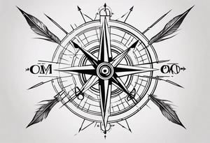 compass with arrow going through it tattoo idea