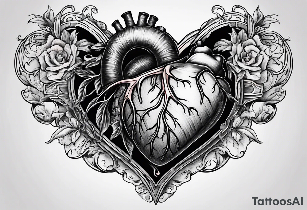 Back ribs exposing anatomically correct heart tattoo idea