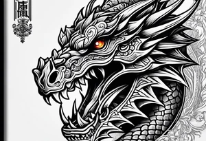 Dragon skull mexican tattoo idea