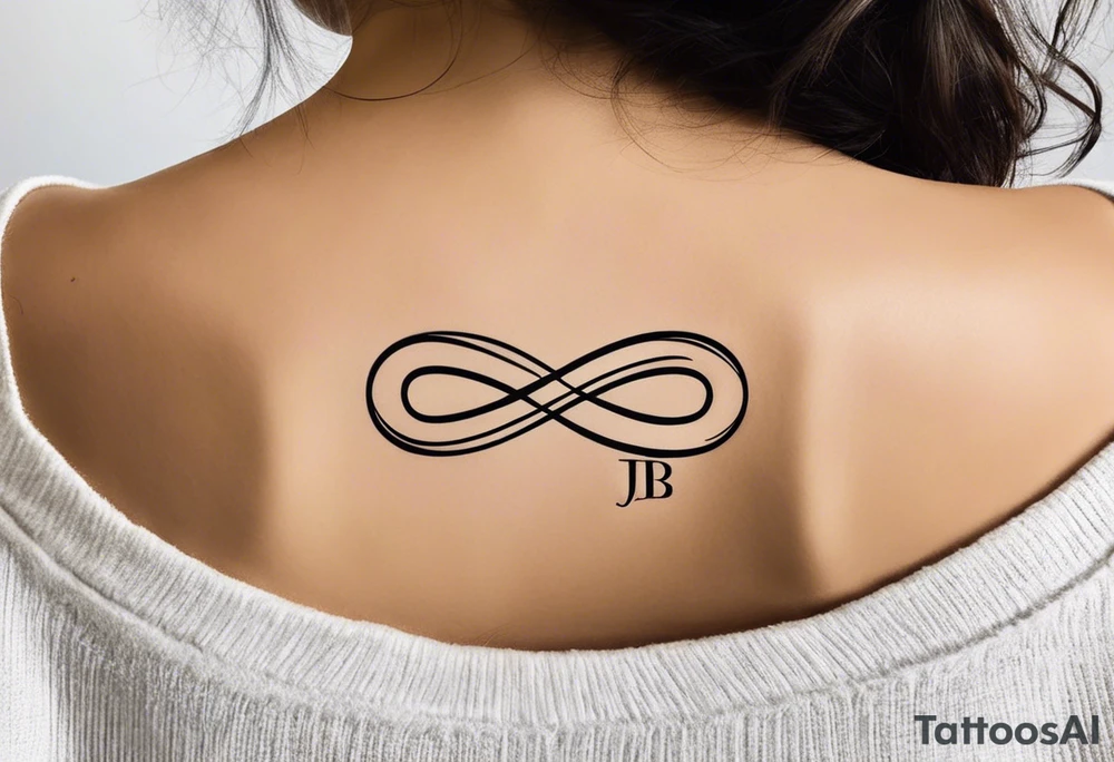 Just a plain Infinity symbol with a capital letter B in the center, a capital letter J in the left side, and a capital letter J in the right side tattoo idea