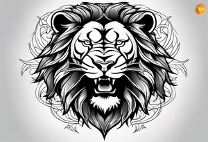 lion roar
chest tattoo idea