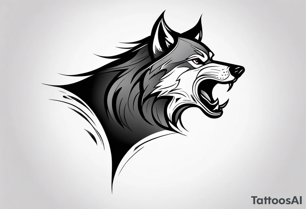 scary wolf head with dark smoke body running tattoo idea scary wolf head with dark smoke body running tattoo idea
