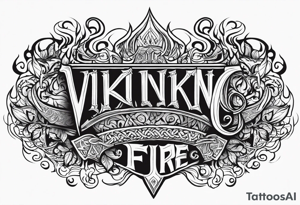 Viking funeral on fire tattoo idea