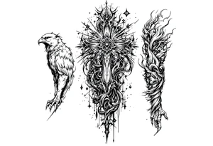 Kalia tattoo with a name "veronesi" with a cross tattoo idea