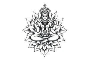 Goddess Parvati lotus mandala tattoo idea