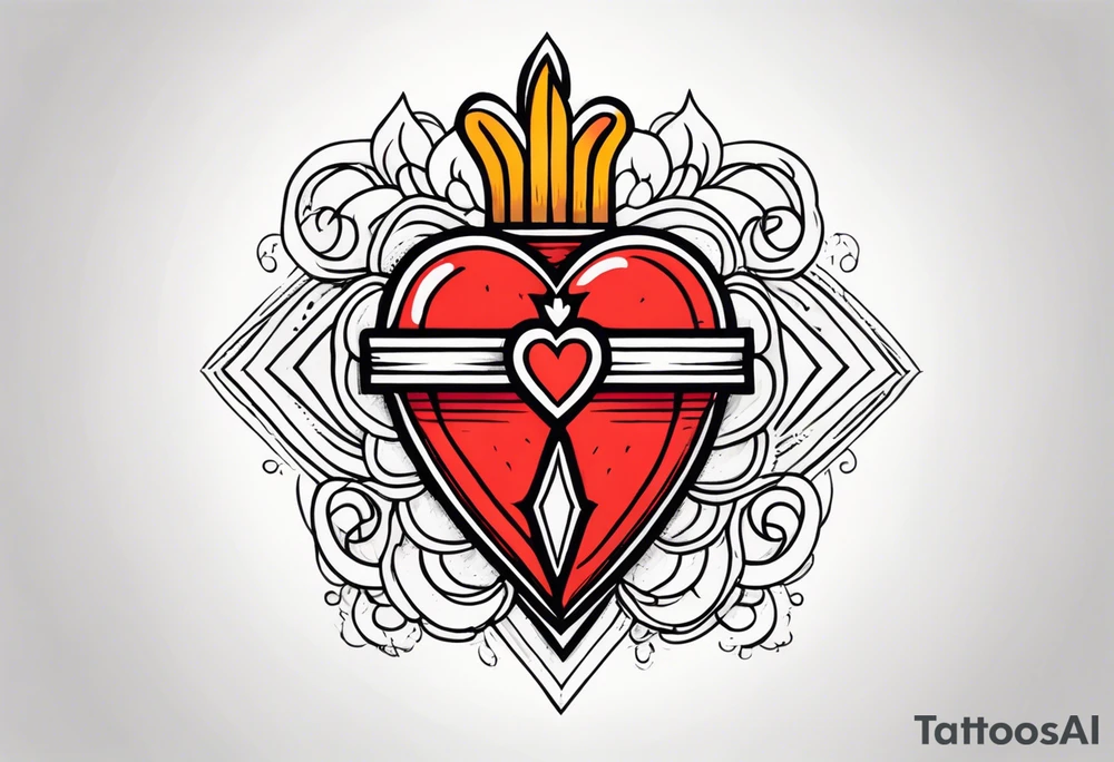 sacred heart vintage traditional tattoo tattoo idea