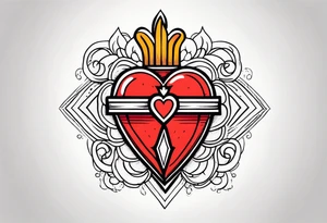 sacred heart vintage traditional tattoo tattoo idea