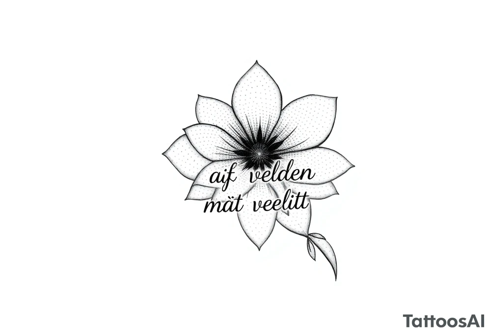 create a flower tattoo where the follomg text is indluded in the flower

Text: Resten af verden må vente lidt tattoo idea