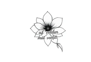create a flower tattoo where the follomg text is indluded in the flower

Text: Resten af verden må vente lidt tattoo idea