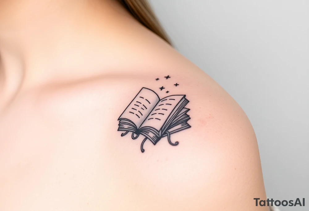 A book related tattoo for a fantasy reader tattoo idea