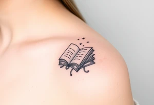 A book related tattoo for a fantasy reader tattoo idea