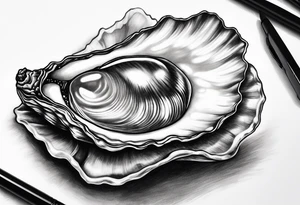 oyster with pearl tattoo idea