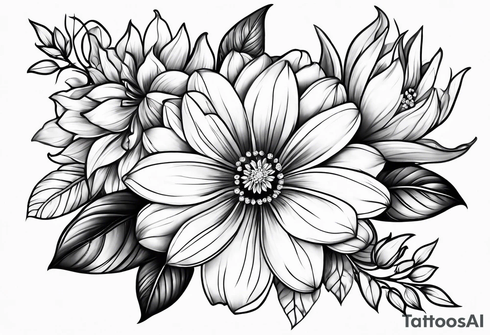 june and december birthday flower tattoo idea