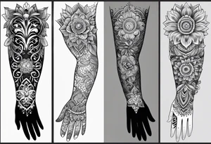 Elbow length lace glove tattoo idea
