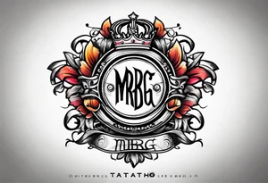 logo-type tattoo word "MRBG" tattoo idea