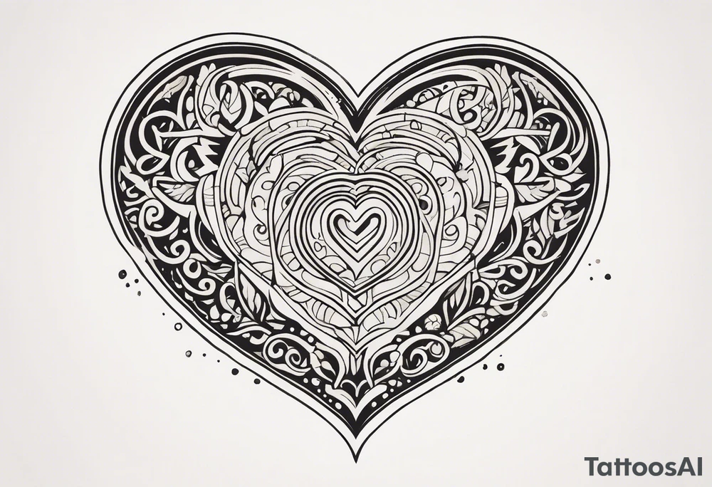 Heart made with letters p, s, and o tattoo idea