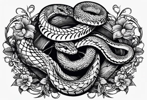 Two snakes fighting tattoo idea
