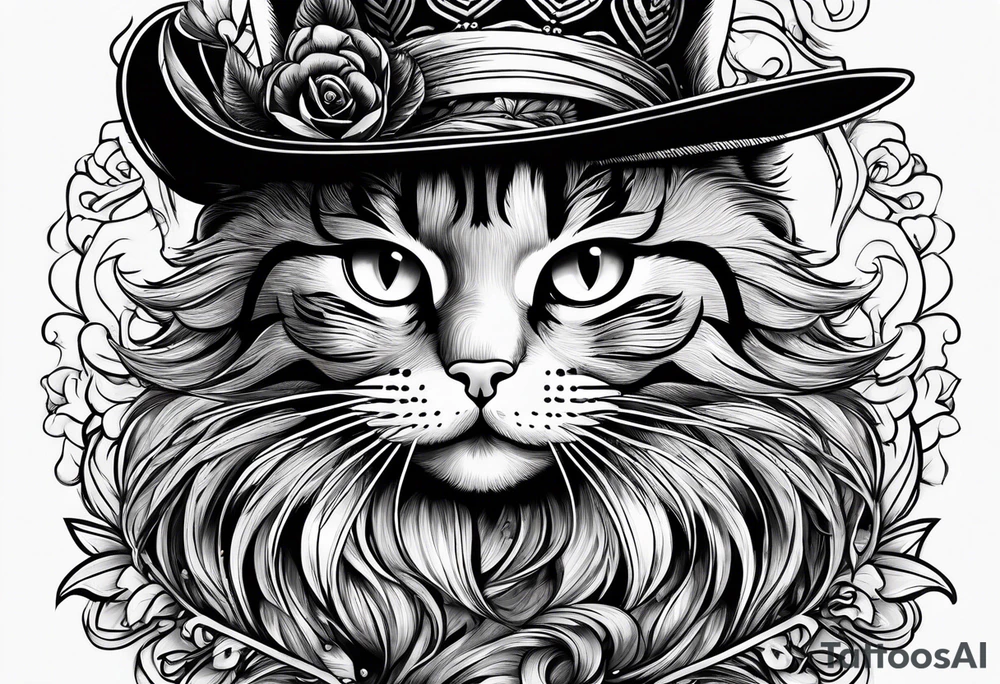 cat with funny hat
make it more simple tattoo idea