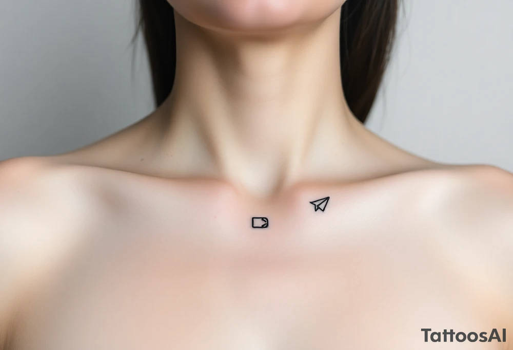 a play symbol, a pause symbol, a stop symbol , and a rewind symbol, a paper plane tattoo idea