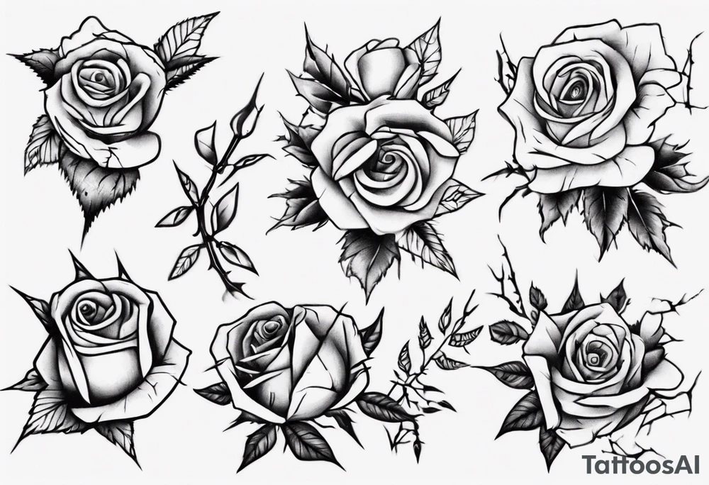 Thorns and roses tattoo idea