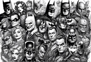 Batman villains collage for arm sleeve tattoo idea