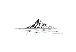 beach with a mountain behind it tattoo idea