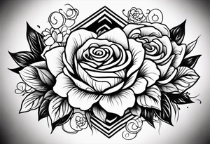 “Julius” tattoo with roses in a cursive font tattoo idea