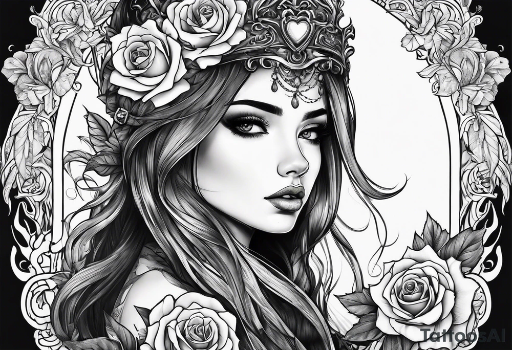 Girl falls in love with death tattoo idea